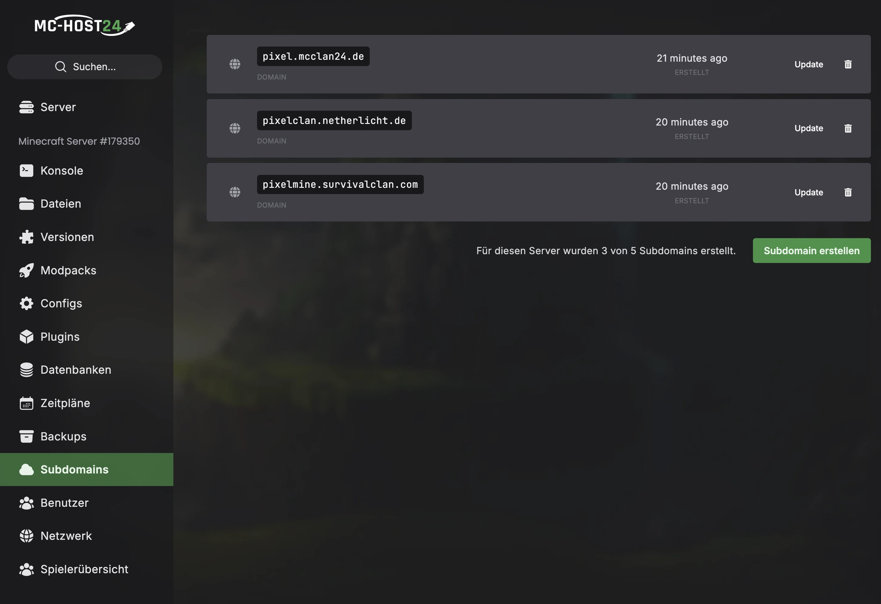 Einfache Server-Adresse